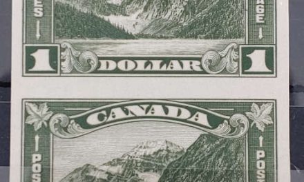 Canada #177a VFNH 1930 $1 Cavell Imperforate Pair, 75 issued