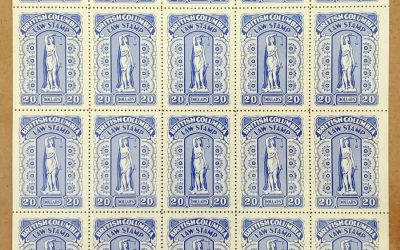 Canada #BCL58a VFNH 1958/70 $20 Pl. Sheet with 2-0 Variety