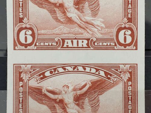 Canada #C5b VF Unused 1935 6c Airmail Imperforate Pair