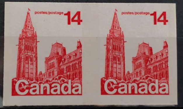 Canada #730a VFNH 1978 14c Parliament Imperforate Pair
