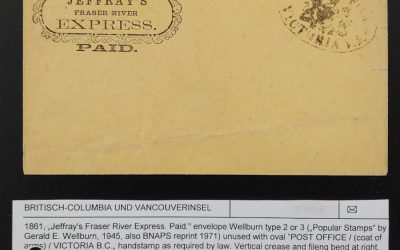 Jeffray’s Fraser River Express, Victoria oval 1861 Unu Cvr, ex Wellburn