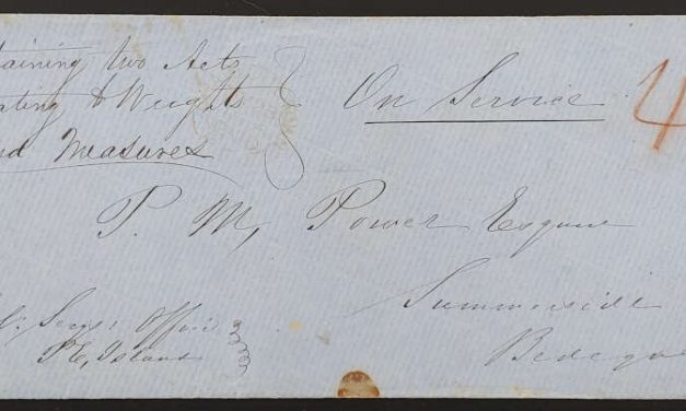 P.E. I. 23 May 1853 4d Col. Secretaries Office Cover and Act, ex Saint