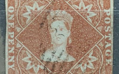 Nova Scotia #1 Fine Used 1853 1d Red Brown
