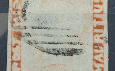 Mauritius #5b Used 1848 1d Orange Red