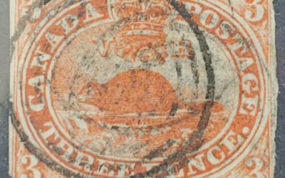 Canada #1a Fine Used 1851 3d Beaver, Laid Paper