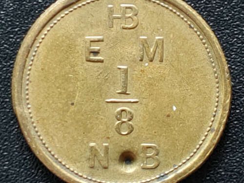 Hudson’s Bay Company 1857 1/8 Made Beaver Moose Factory token