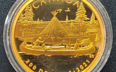 Canada Proof 2021 99.99 Fine 1/2 oz Fur Trade $200 Gold #0414/1200