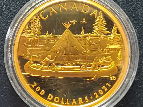 Canada Proof 2021 99.99 Fine 1/2 oz Fur Trade $200 Gold #0414/1200