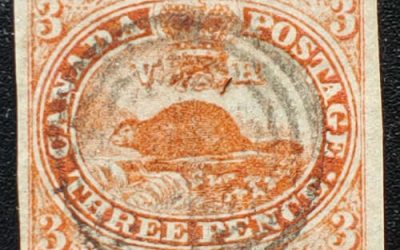 Canada #1 VF Used 1851 3d Beaver, Laid Paper