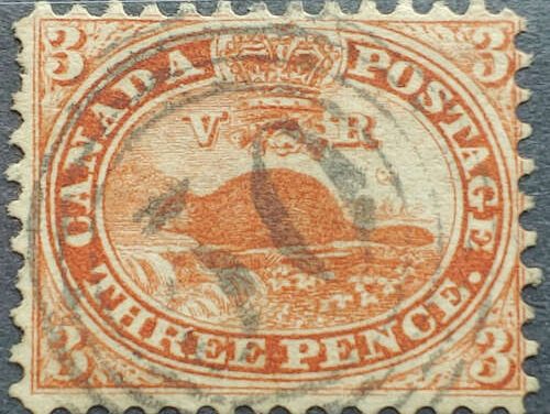 Canada #12 Fine Windsor RF4 4-ring numeral Used 3d