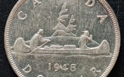Canada XF 1948 George VI key date Voyageur Silver Dollar $2000
