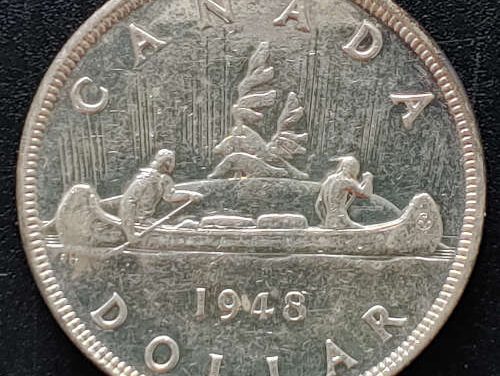 Canada XF 1948 George VI key date Voyageur Silver Dollar $2000