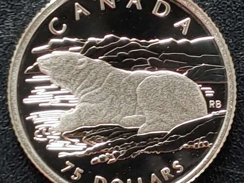 Canada Proof 1990 pure 1/4oz Platinum $75 Polar Bear, 2624 issued