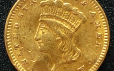 U.S.A. VF 1857 Indian Princess Gold $1, .04837oz AGW