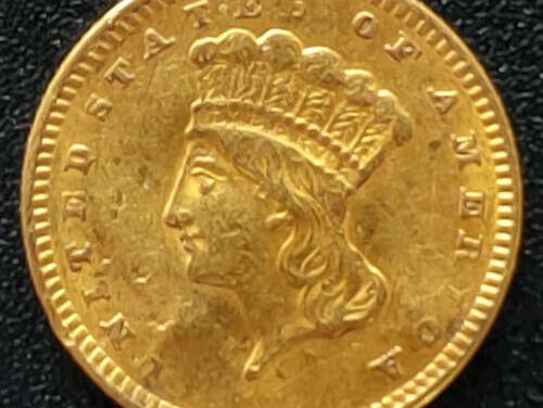 U.S.A. VF 1857 Indian Princess Gold $1, .04837oz AGW