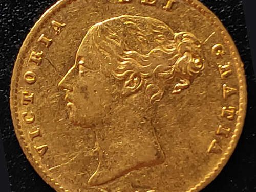 G.B. VF+ 1847 Queen Victoria Shield type Gold Half Sovereign