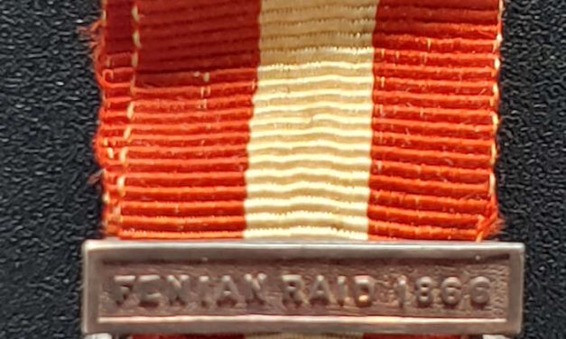 Fenian Raid 1866 Silver Miniature Medal w/ Bar and Ribbon