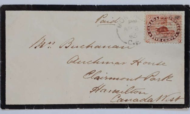 Canada #15 Isaac Buchanan 6 Apr 1865 5c Mourning Cover