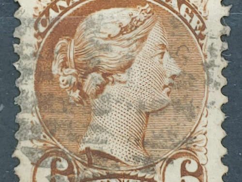 Canada #39iv F/VF Used 1872 6c Neck Flaw