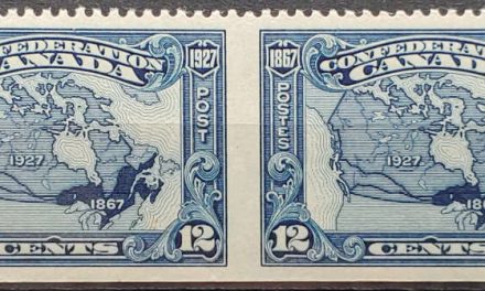 Canada #145b VFNH 1927 12c Map Perf by Imperf Pair $240