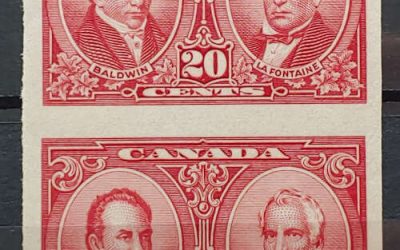Canada #148a VF Mint 1 NH 1927 20c Imperforate Pair