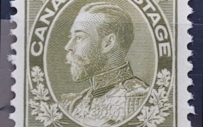 Canada #119 VF Mint 1925 20c Olive Green, Dry Printing