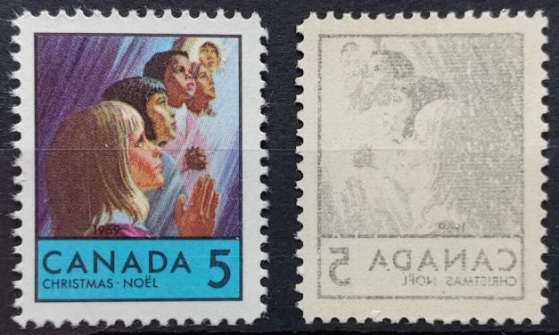 Lot 61 Canada #502ii VFNH 1969 5c Christmas, Black Reverse Offset Variety