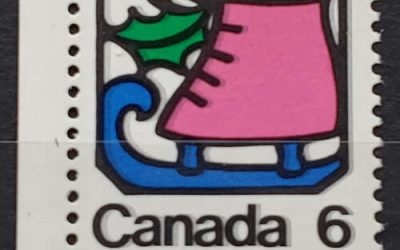 Canada #625a VFNH 1973 6c Christmas, Black Double Printed