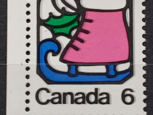 Canada #625a VFNH 1973 6c Christmas, Black Double Printed