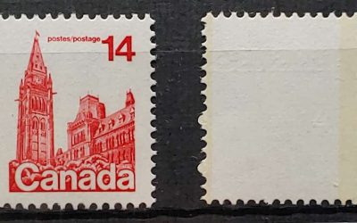 Canada #715b VFNH 1978 14c Missing All Colour Variety w/ Cert copy