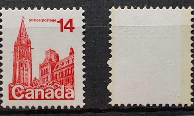 Canada #715b VFNH 1978 14c Missing All Colour Variety w/ Cert copy