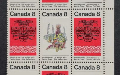 Canada #572ii VFNH 1974 8c Missing Bird on Totem Variety in Block