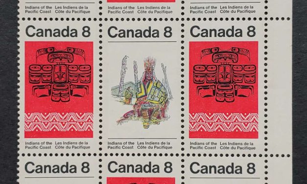 Canada #572ii VFNH 1974 8c Missing Bird on Totem Variety in Block