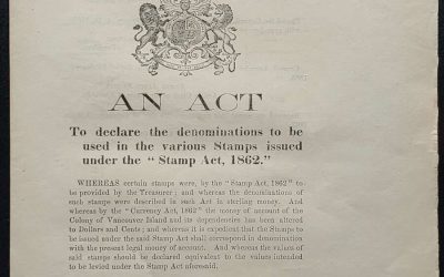 Stamp Act, 1862 3pgs Assented to by James Douglas Governor