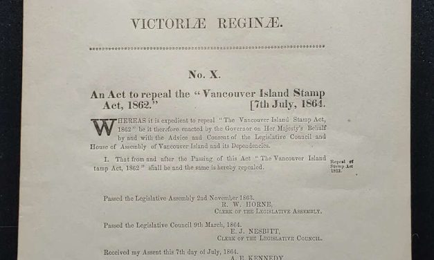 An Act to Repeal the Vancouver Island Stamp Act, 7 July 1864