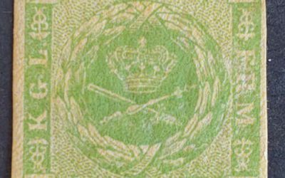 Denmark #5 Fine+ Mint HR 1857 8s Green