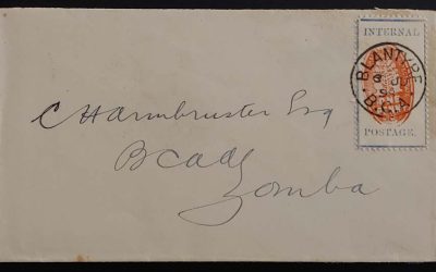 British Central Africa #59 6 Ju 1898 1d C.H. Armbruster Cover