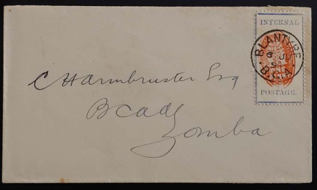 British Central Africa #59 6 Ju 1898 1d C.H. Armbruster Cover