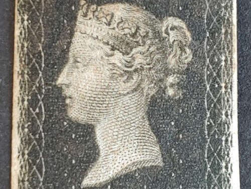 G.B. #1 Fine Unused 1840 1d Black Plate 6, spot top right