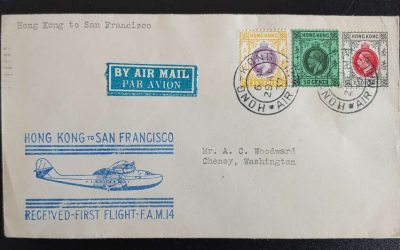 Hong Kong 29 Apr 1937 $2.80 cacheted typed address FFC to SFR (3)