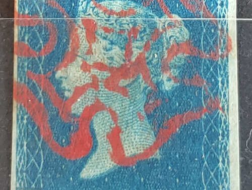 G.B. #2 Fine+ Red M/C Used 1840 2d Blue position P-I