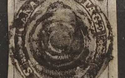 Canada #5 VF Used 1855 6d Albert, sealed tear