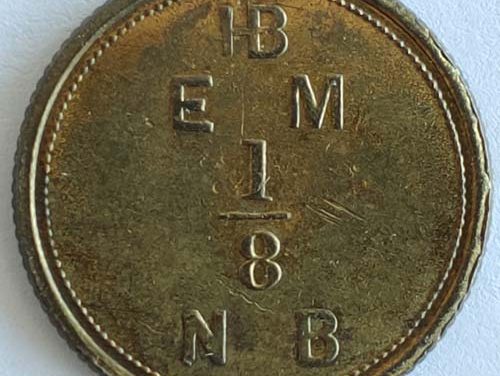 Hudson’s Bay Company XF+ 1857 1/8 Made Beaver East Main Token