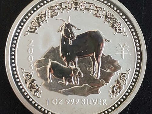 Australia BU 2003 .999 fine Ounce Year of the Ram Silver $1