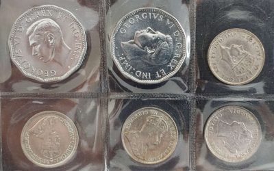 5 Centsation: Cda AU 1900, 1907, XF 1914, BU 1944-5, Nfld AU 1942C