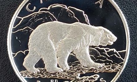 Canada Proof 1990 pure 1/2oz Platinum $150 Polar Bear, 2,629 issued