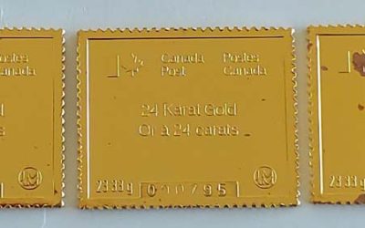Canada #B7-9 24k Gold Olympic stamp replica Set 000795, 69.99gms