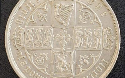 G.B./Colonial Canada Unc 1886 Victoria Gothic Silver Florin