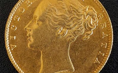 G.B./Colonial Canada XF+ 1861 QV Shield Gold Sovereign