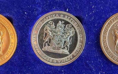 South Africa 13 May 1961 boxed Gold, Silver, and Bronze Medal Set